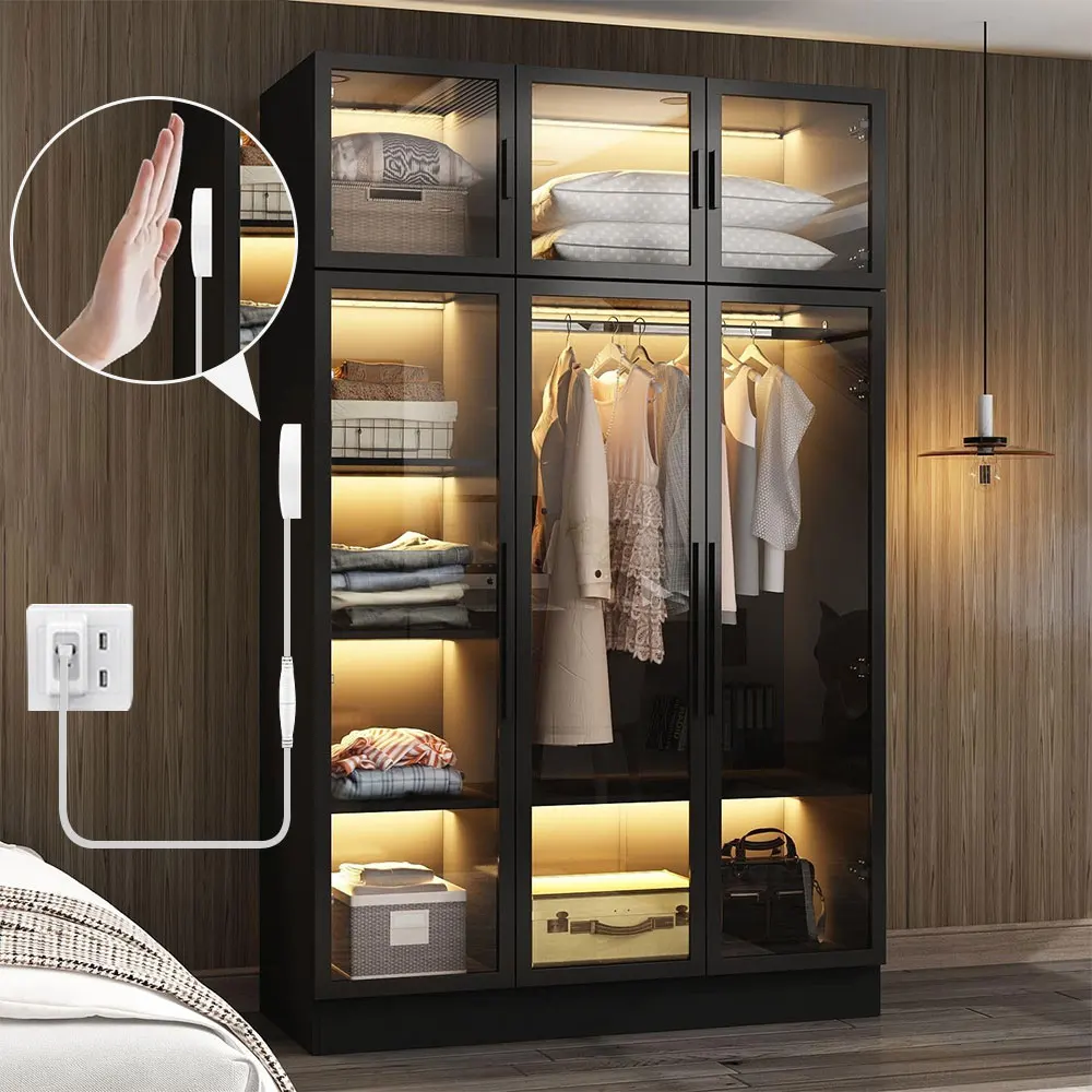 COB LED Strip Lights 5V USB 1/2/3M Strip 1-6 Pcs With Penetrating Wood Touch Dimmer Switch For Kitchen,Showcase,Cabinet Lighting