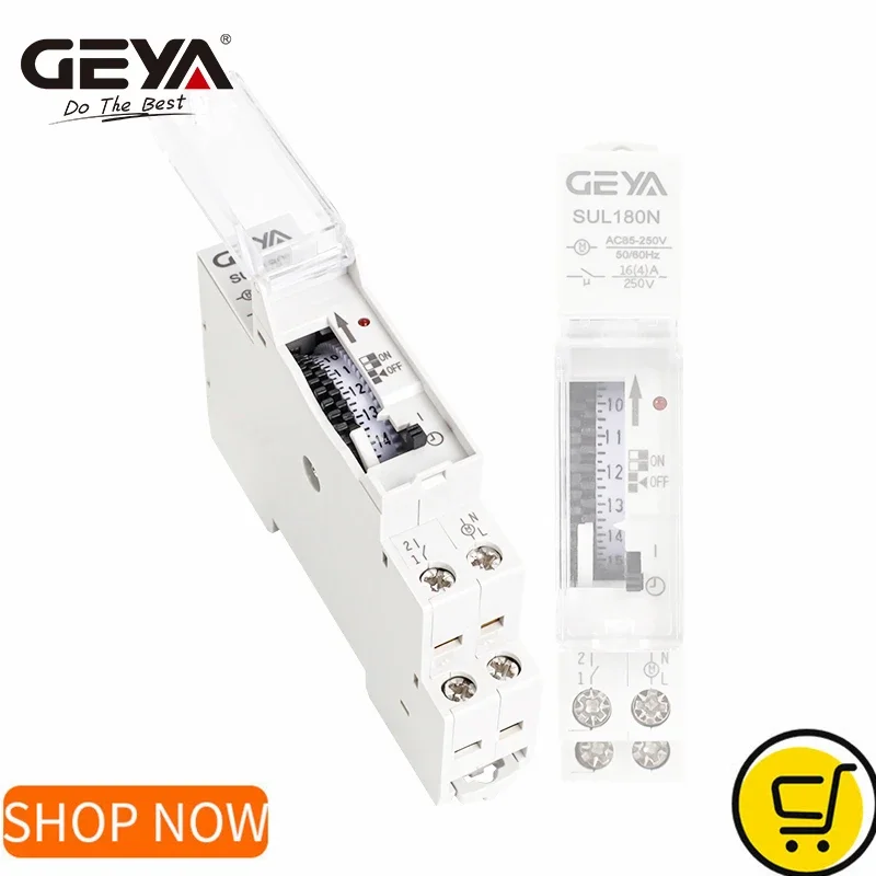Geya Sul180n 15 Minutos Interruptor Temporizador Mecânico 220v Programável Din Rail Temporizador Interruptor 16a 85250vac com Bateria