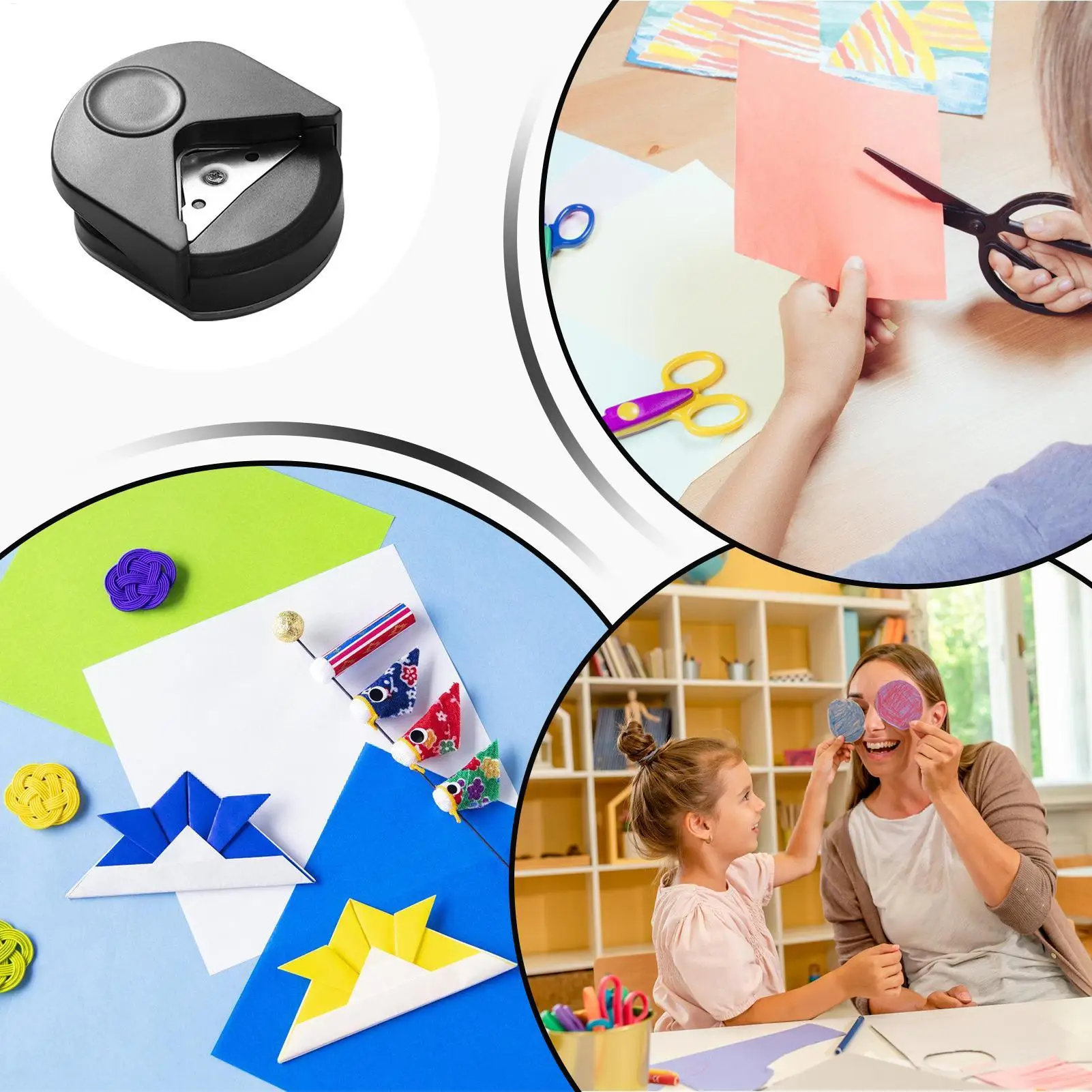 R4mm الزاوية مستدير لكمة المحمولة قاطع الزاوية المستديرة المهنية حافة التقريب أداة للحرف الورقية ، البطاقات صور صفح #6