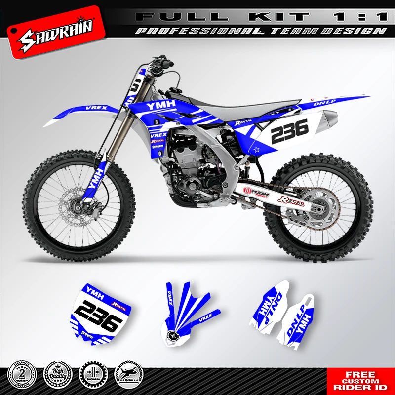 

Sawrain Motorcycle Sticker Custom Team Graphics Decals Kit For YAMAHA YZF250 2010 2011 2012 2013 005