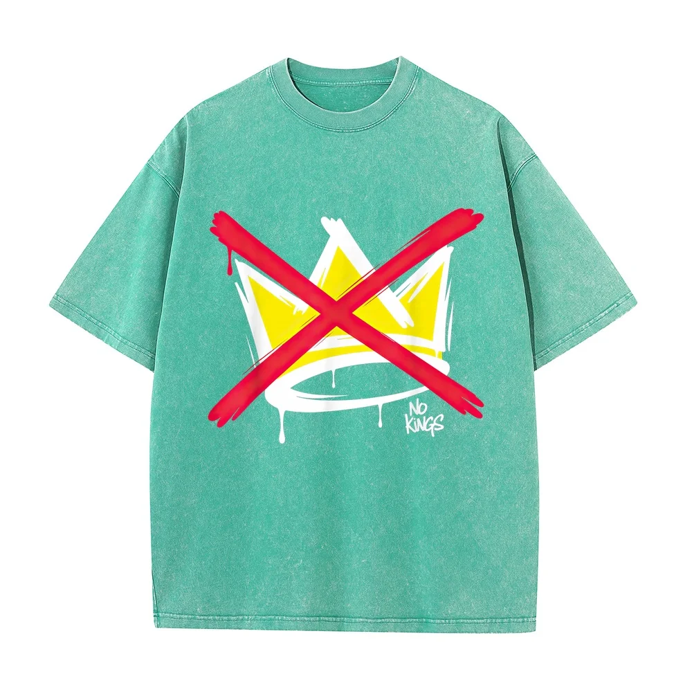 No Kings T-Shirt T-Shirts For Men Men's Luxury Brands Cute 100 Cotton Staple Short Sleeve Tee Printed Humor Shirt Graphic Funny