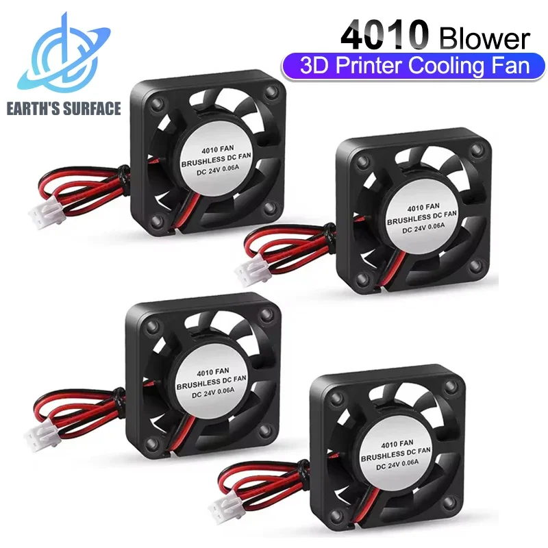 4010 40×40×10mm DC Brushless Cooling Fan, 12V/24V Ball/Sleeve Bearing Low Noise Fan for 3D Printer