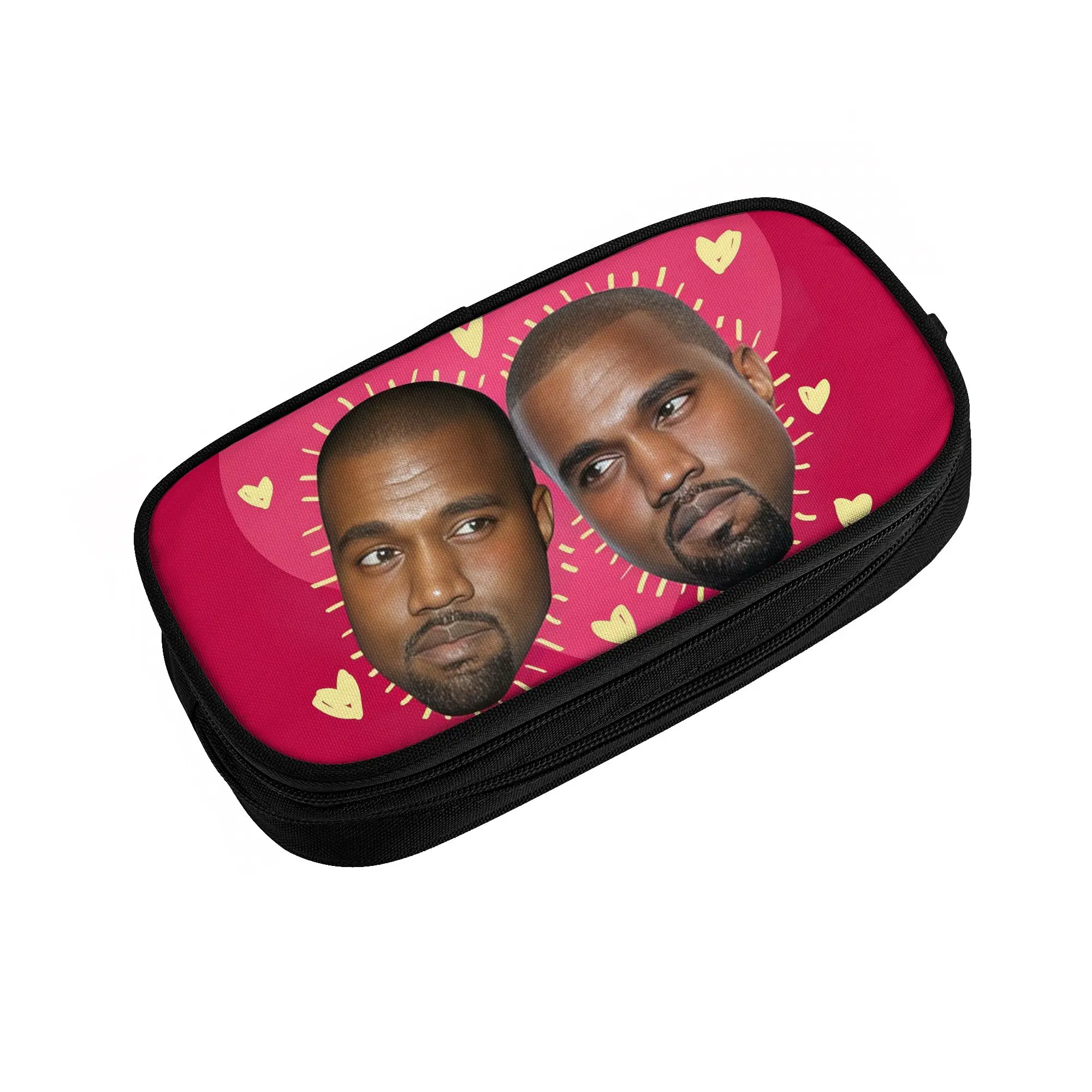 Funny Kanye West  Rapper Singer  Pencil Case for Boy Girl Big Capacity  Pen Bag Box School Supplies