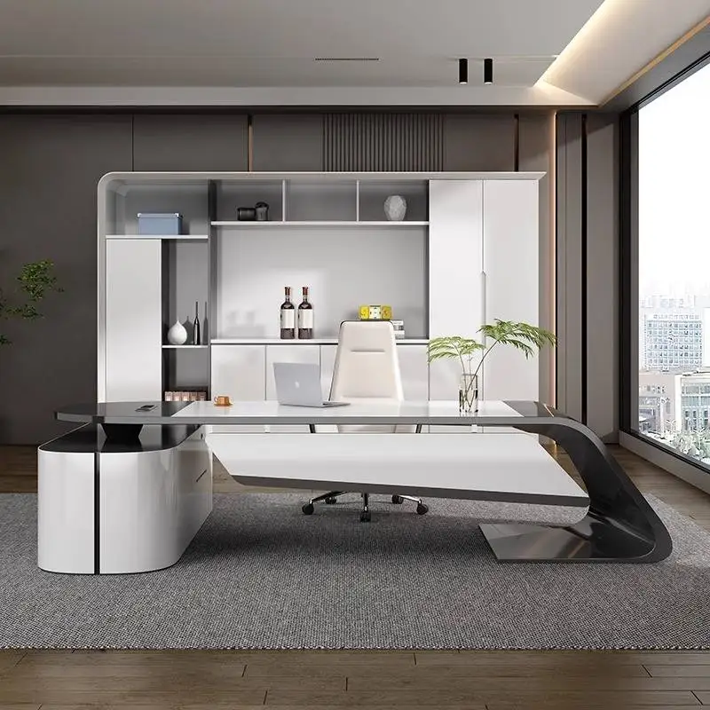 Wooden Executive Office Desk Storage  Luxury Modern Office Desks Standing White Drawers Escritorio Oficina Furniture