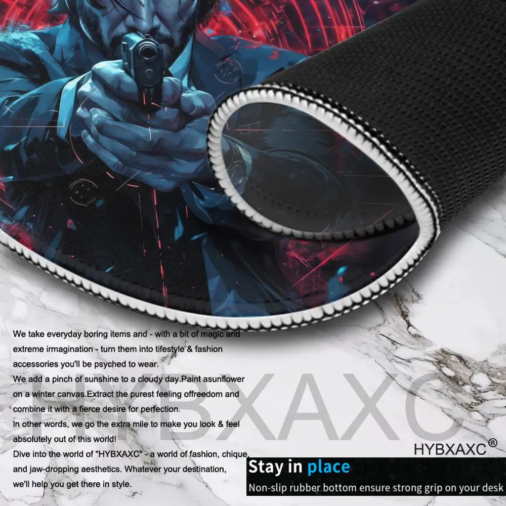 Neon Movie John-Wick Mouse Pad Kartun Mouse pad kecil untuk komputer desktop, keyboard kantor, e-sports, ROGs gaming mouse pad.