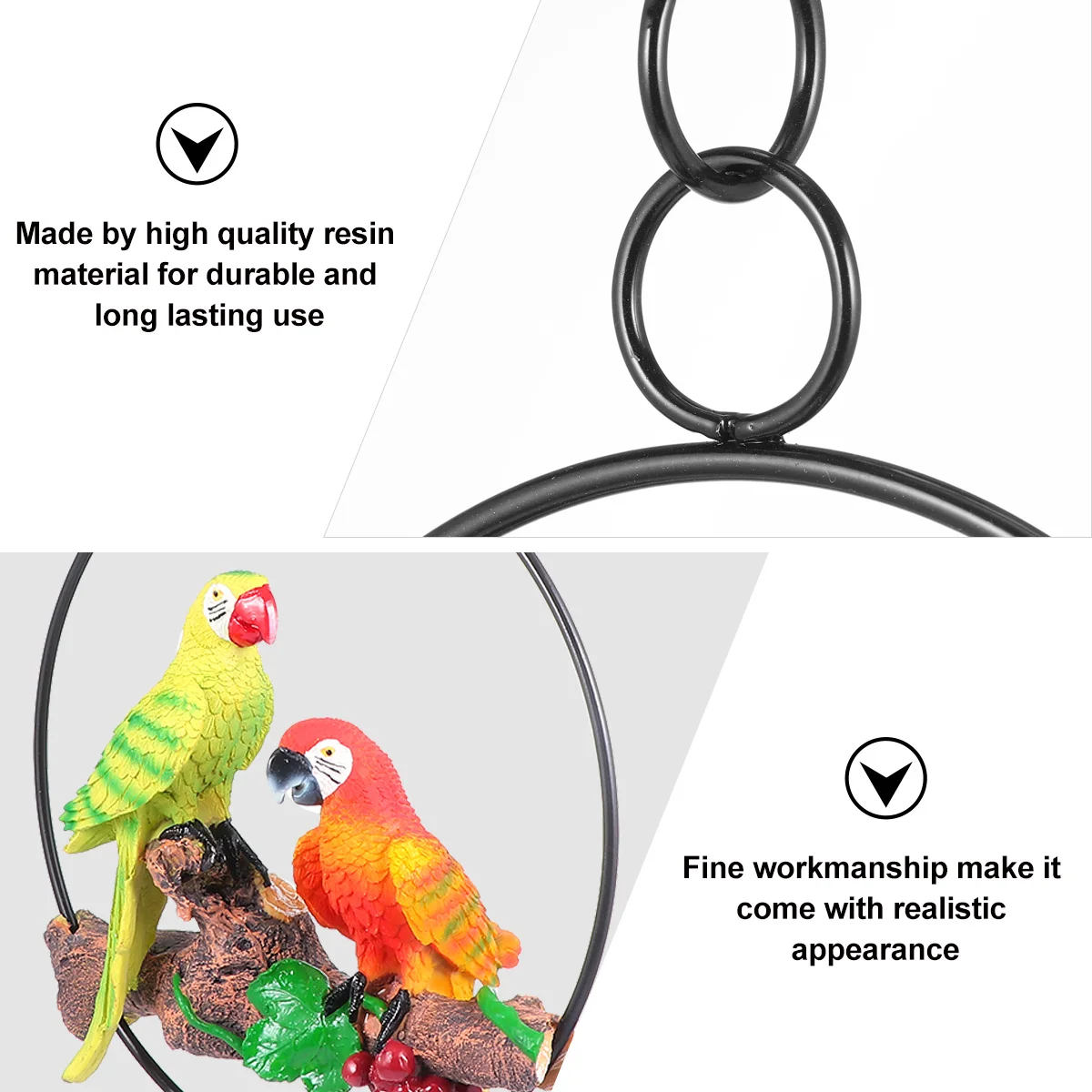 

Realistic Simulation Parrot Resin Wall Hanging Decor Adorable Bird Craft for Door Bedroom Garden Coffee Shop Interior Design