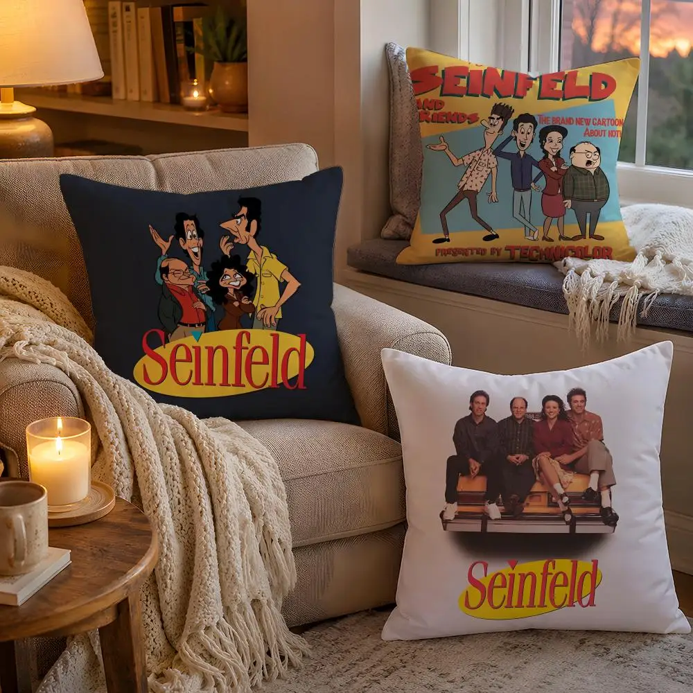 Vantage Movie S-Seinfeld Pillow Case Soft Plush Cushion Cover Double Print and Invisible Zipper for Sofa Home Car Use