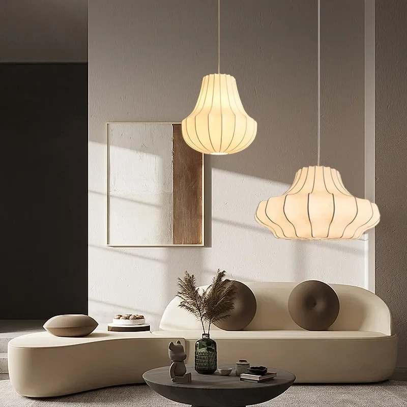 

Wabi silkworm chandelier Japanese retro living room bedroom designer art dining room lamp