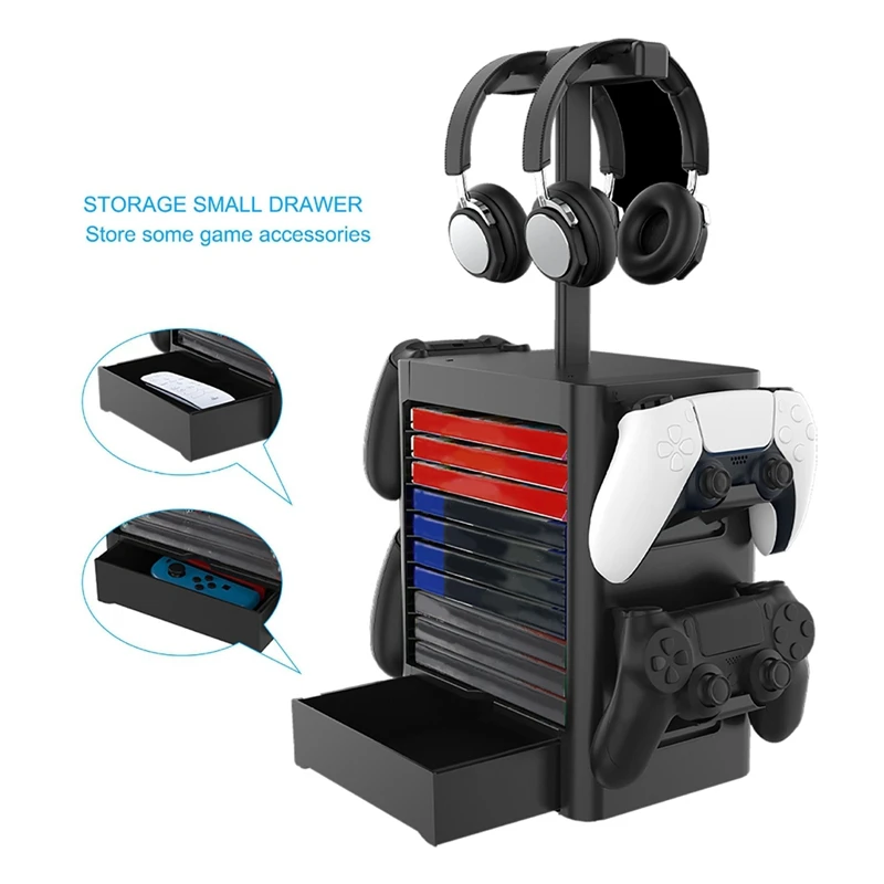 Multi-Functional Game Stand for / Disc Headphone Stand Storage Rack for Series White-A73M