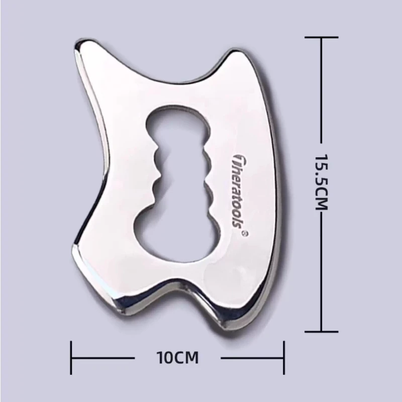 Theratools GuaSha Physical Therapy Massage Tool Stainless Steel Metal Scraping Blade Chiropractic Myofascial Release MuscleRelax