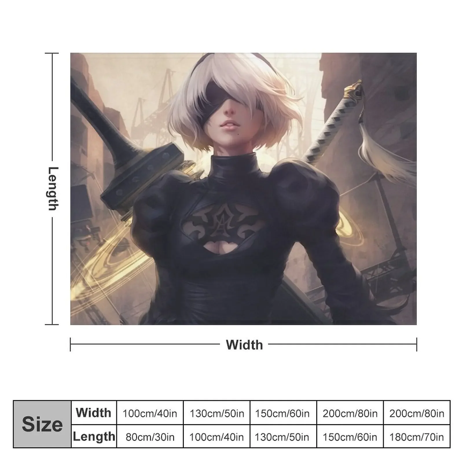 2B NIER AUTOMATA Throw Blanket Warm Decorative Beds Blankets