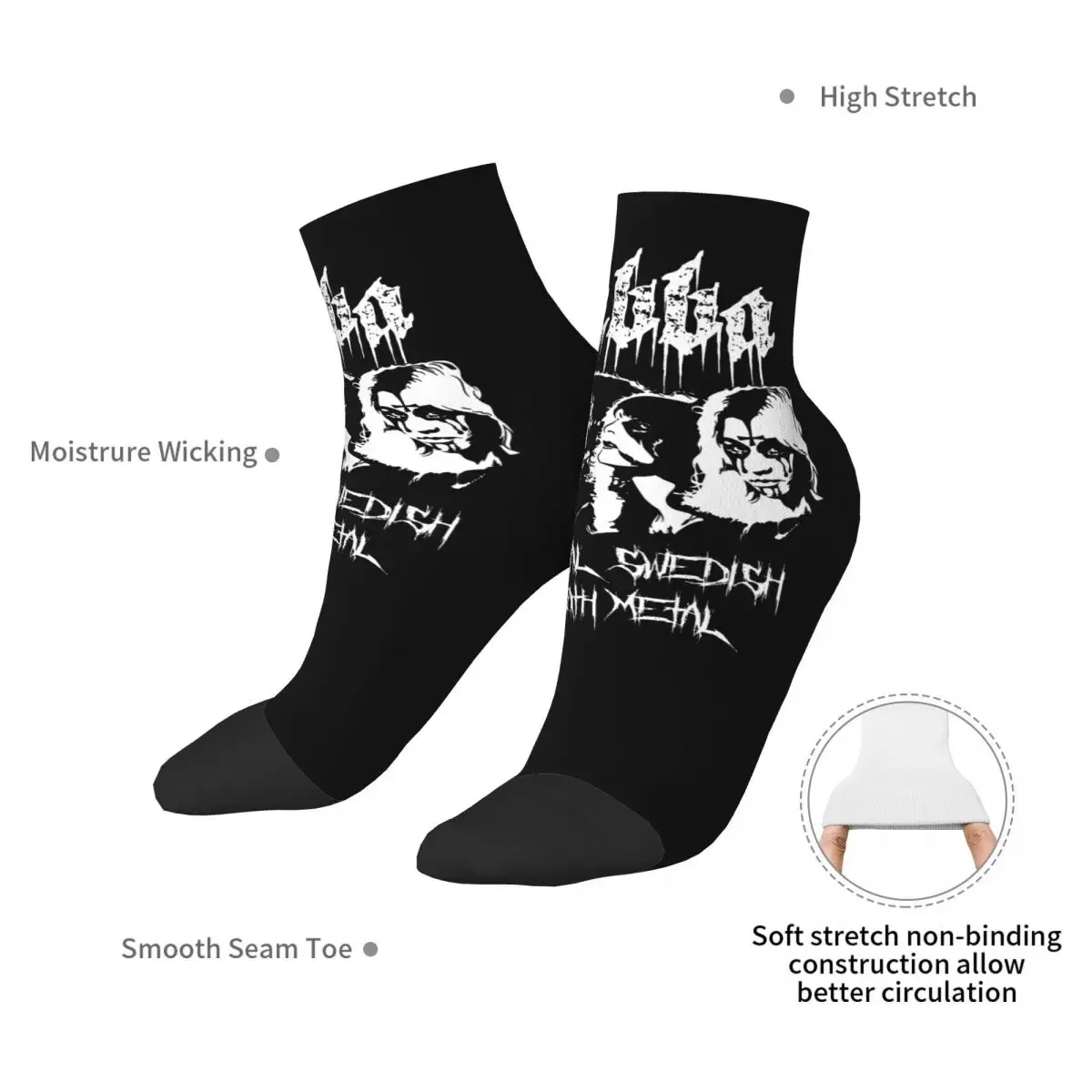 Abba Death Metal Band (5) Calcetines Harajuku Medias absorbentes del sudor Calcetines para todas las estaciones Accesorios para regalos unisex