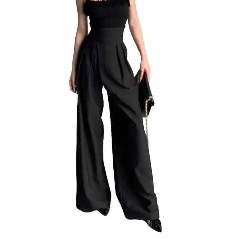 Women High Waist Wide Leg Pants 2025 Autumn New Women's Casual Straight Pants Draped Slim Fitting Loose Office Pants