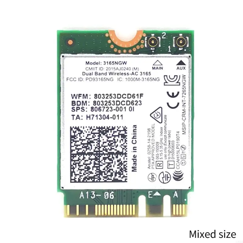 G8TA 3165NGW Dual-band 5GHz Wirelessac 3165 600M เครือข่ายการ์ด NGFF WiFi อะแดปเตอร์ 3165 BT4.0 802.11AC