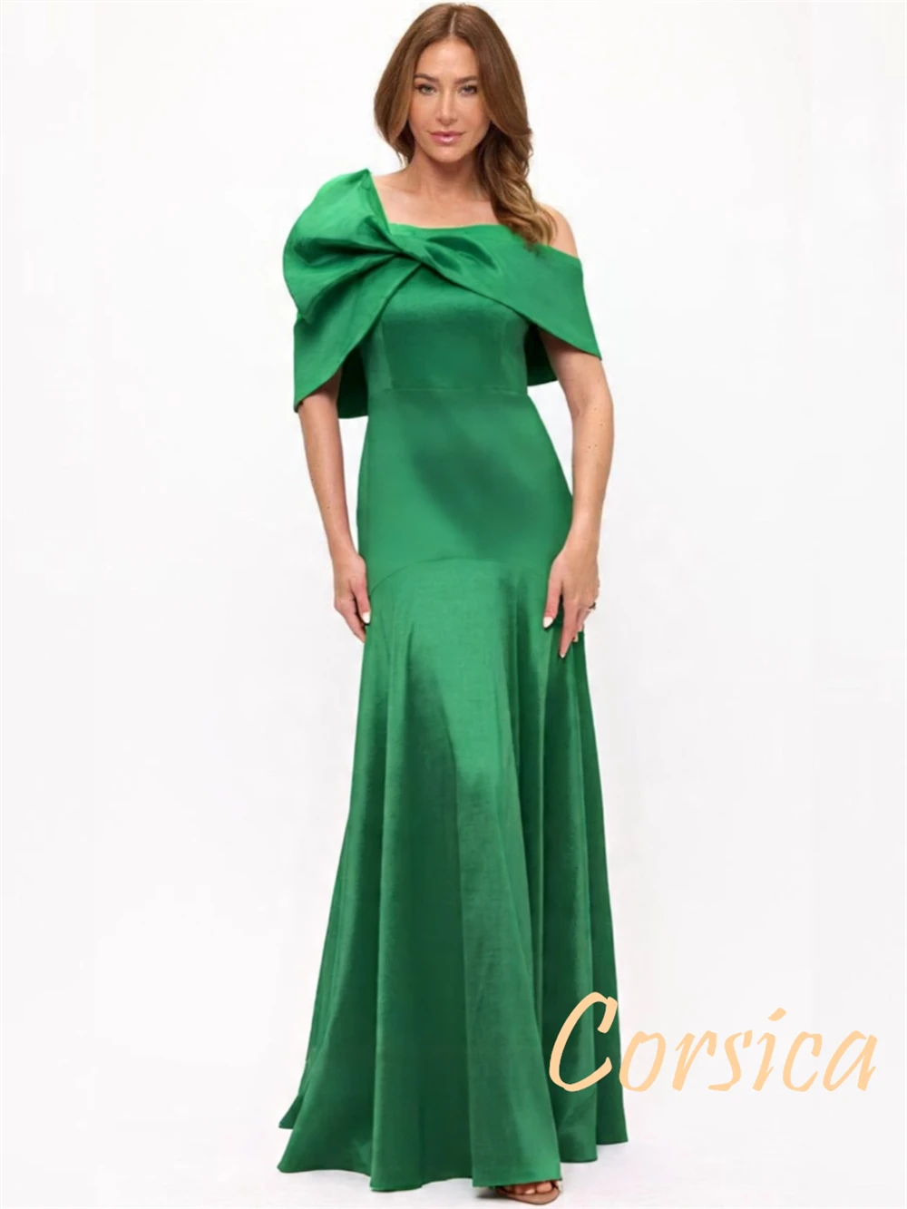 Customized Mermaid Modern Satin Evening Dresses Classic One Shoulder Homecoming Dresses Temperament Sweep Train Prom Dress