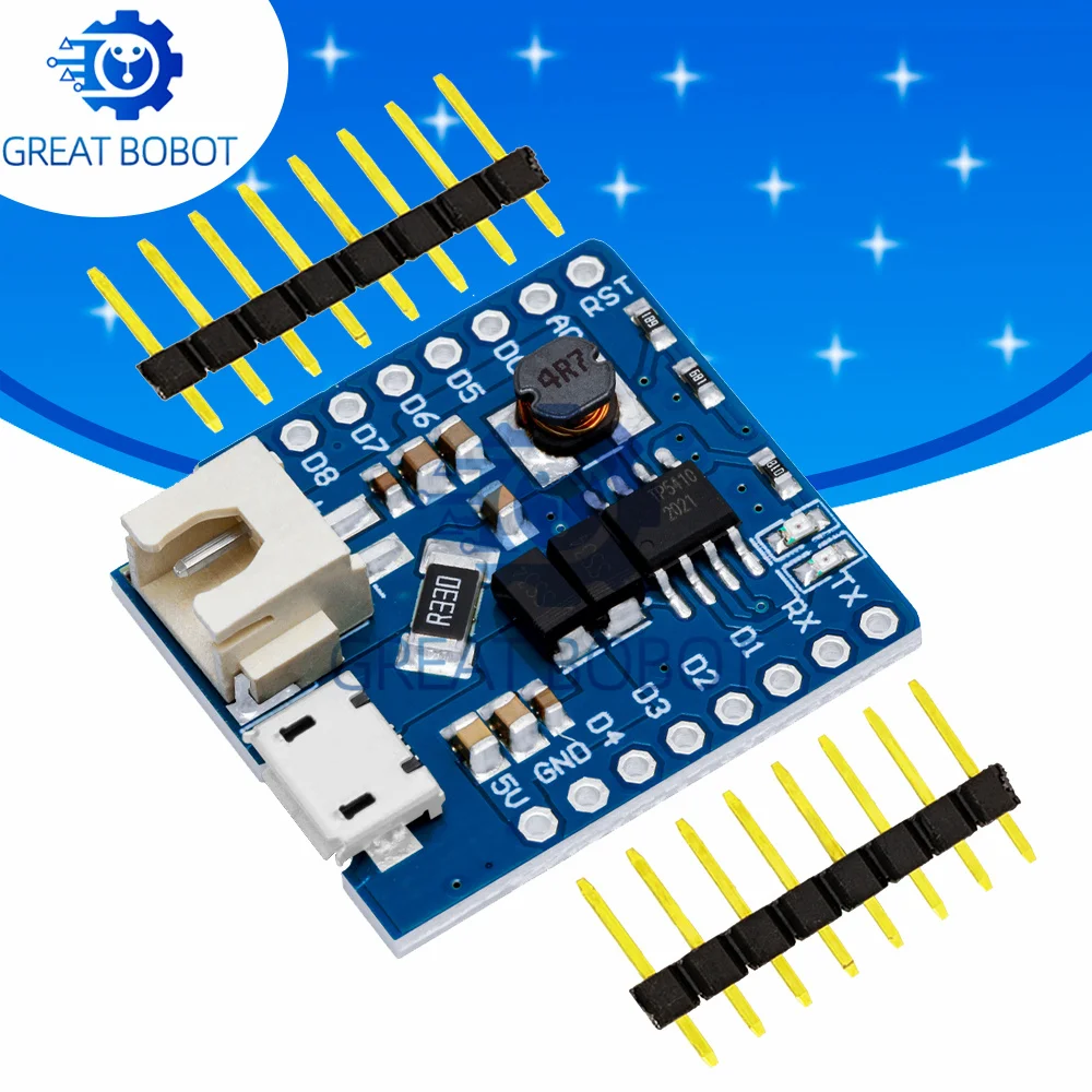 BS 1PCS Battery Shield V1.1.0 for WEMOS D1 Mini, Single Lithium Battery Charge Boost Power Module