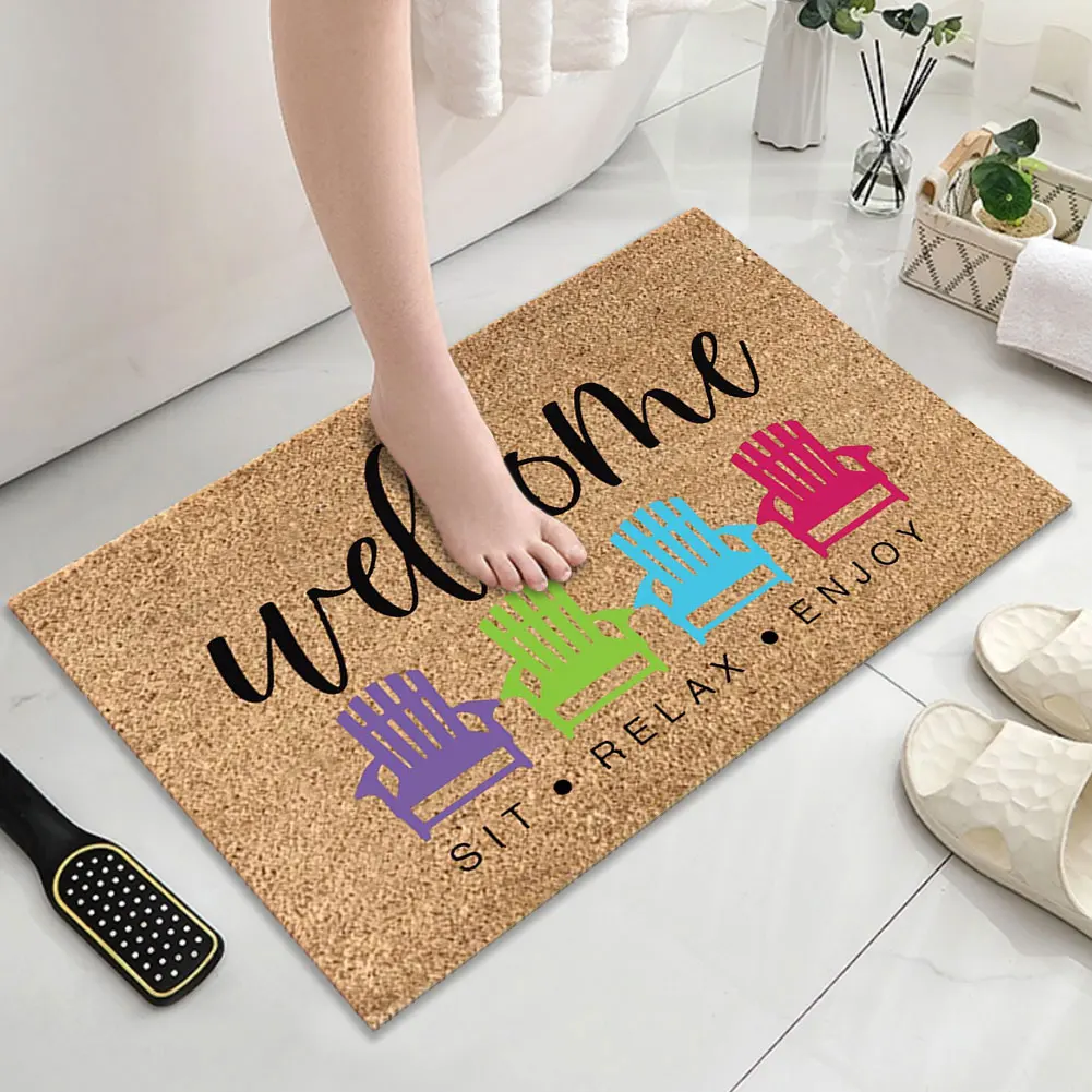 Summer Door Mat Non Slip Welcome Door Mat Decorative Front Door Mat 40x60cm Low Profile Doormat for Bathroom Entryway