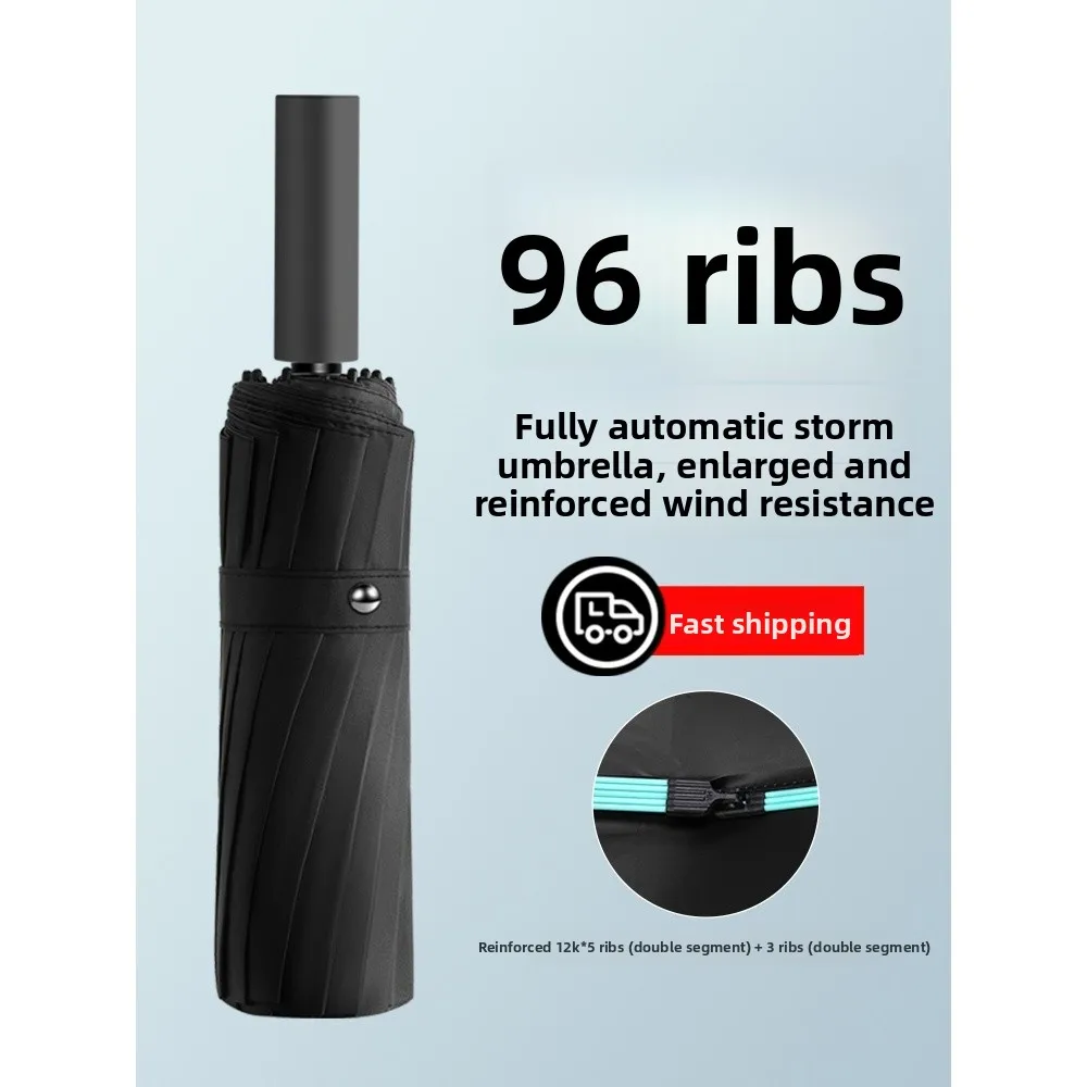 

Новый большой автоматический зонт для мужчин и женщин, утолщенный, усиленный, ветрозащитный, от дождя и солнца, двойного назначения