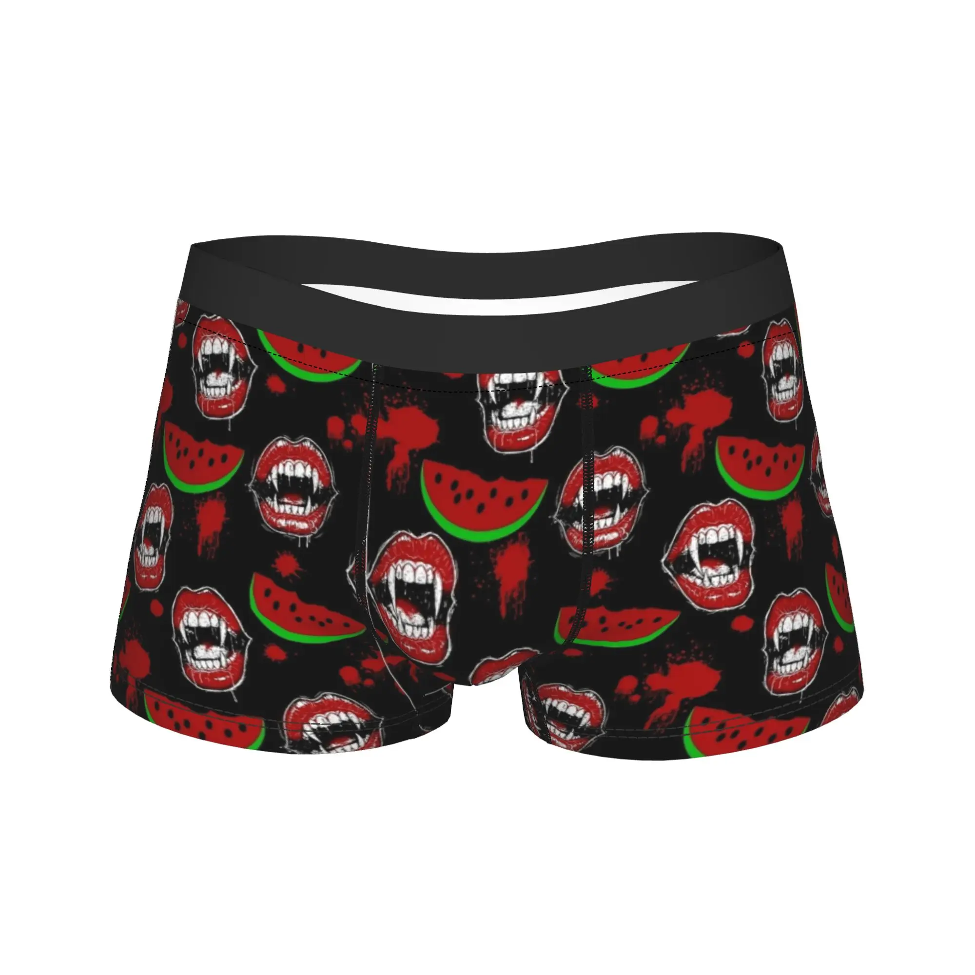 Vampire Mouth Eating Watermelon Fun Boxer Shorts  3D Pouch Underwear Quality Print Shorts Briefs Soft Trend Men Panties Big Size