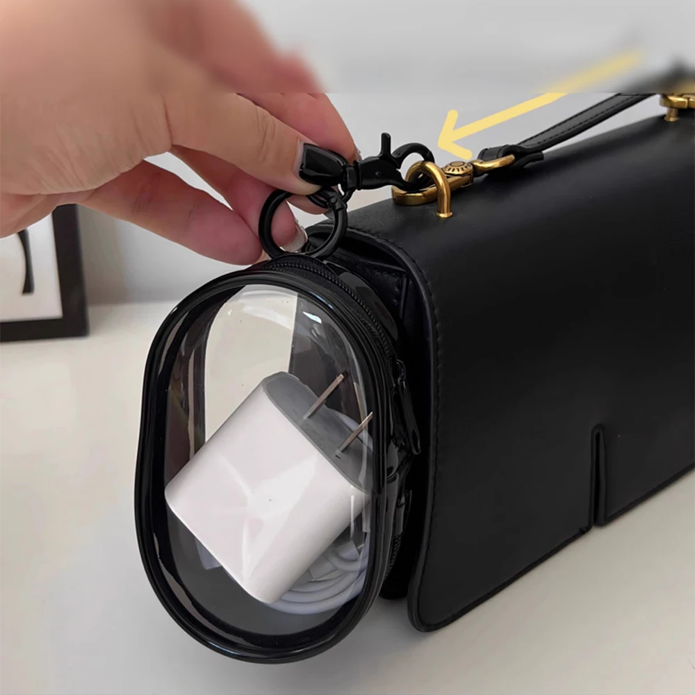 Jewelry Organizer Transparent Storage Box Mini Round Zipper Bag Earphones Data Cable Coin Wallet Lipstick Portable Organizer