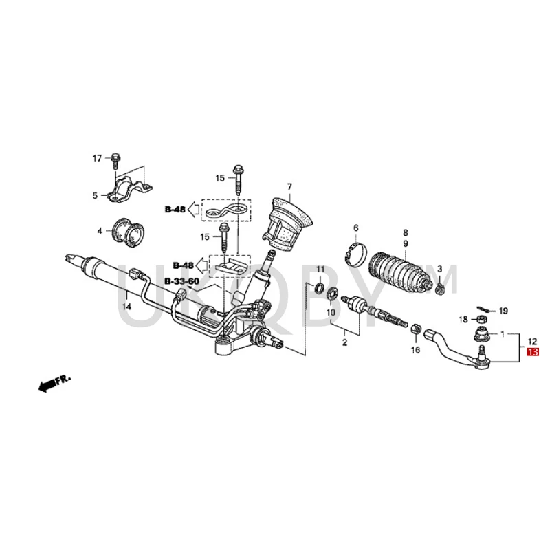 53540SNAA01Suitable for Ho nd a Civic Ac co rd CR-V Spore Rui Ling Pai Steering tie rod ball joint and tie rod outer ball joint