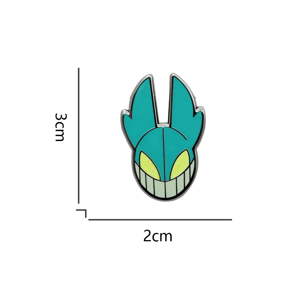 Anime MHA Deku Mask Emaille-Anstecker, Midoriya Izuku Kostüm-Brosche, Anime-Cosplay-Reversnadeln, Schmuckgeschenk für Otaku-Fans – Detail 2