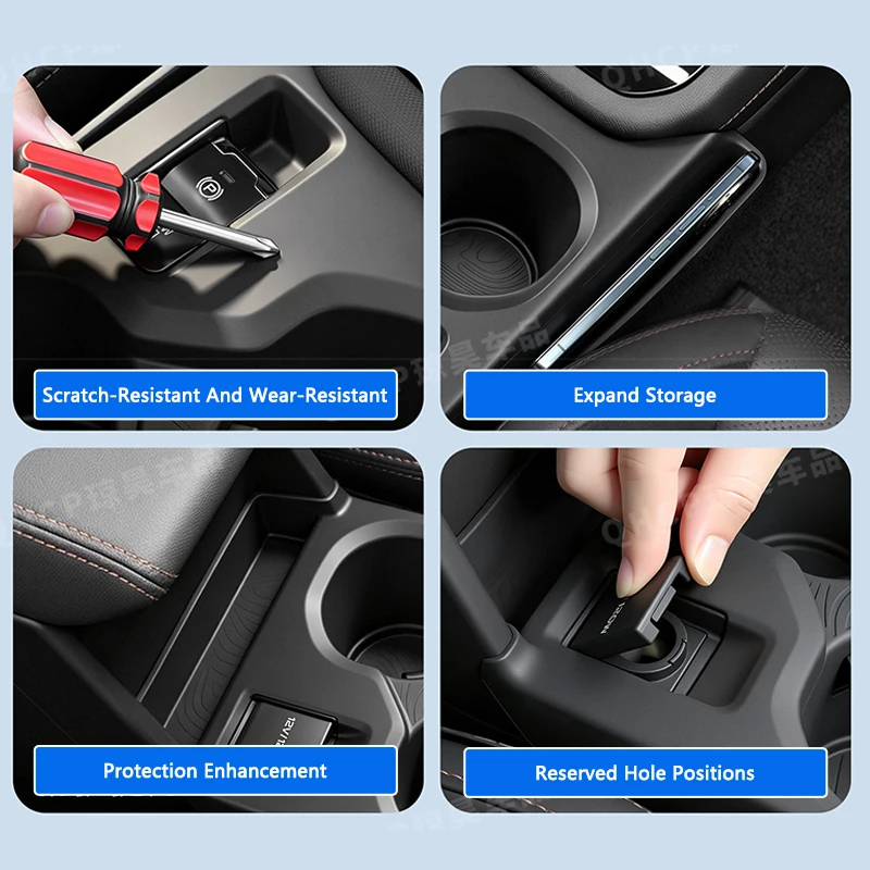 QHCP Silicone Central Control Gear Shift Panle Front Water Cup Holder Cover One-piece For Subaru Forester 26 Interior Accessory
