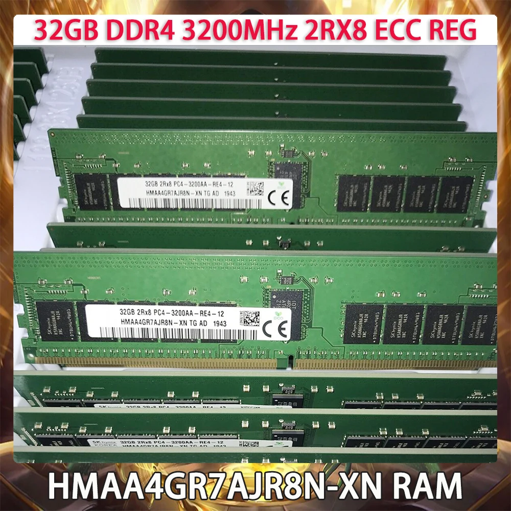 1 Uds 32GB DDR4 3200MHz 2RX8 ECC REG HMAA4GR7AJR8N-XN RAM para memoria SK Hynix