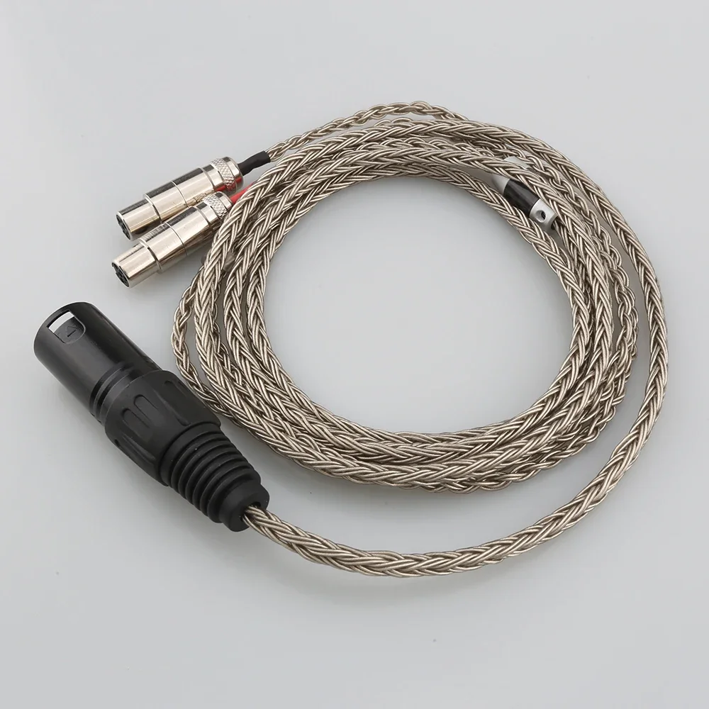 16 núcleos 7n occ cobre hifi balanceado cabo de fone de ouvido 2.5mm 3.5mm 4.4mm 6.35mm xlr plug para audeze LCD-3 lcd3 LCD-2 lcd2 LCD-4
