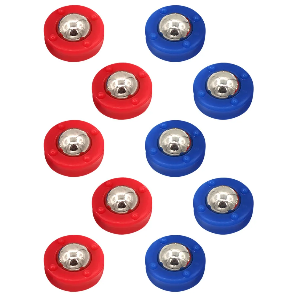 Image 5: Lot de 10 mini-pucks de shuffleboard – Jeu de balle roulante de table pour enfants – Divertissement intérieur – Rangement portable – Installation facile – Acier
