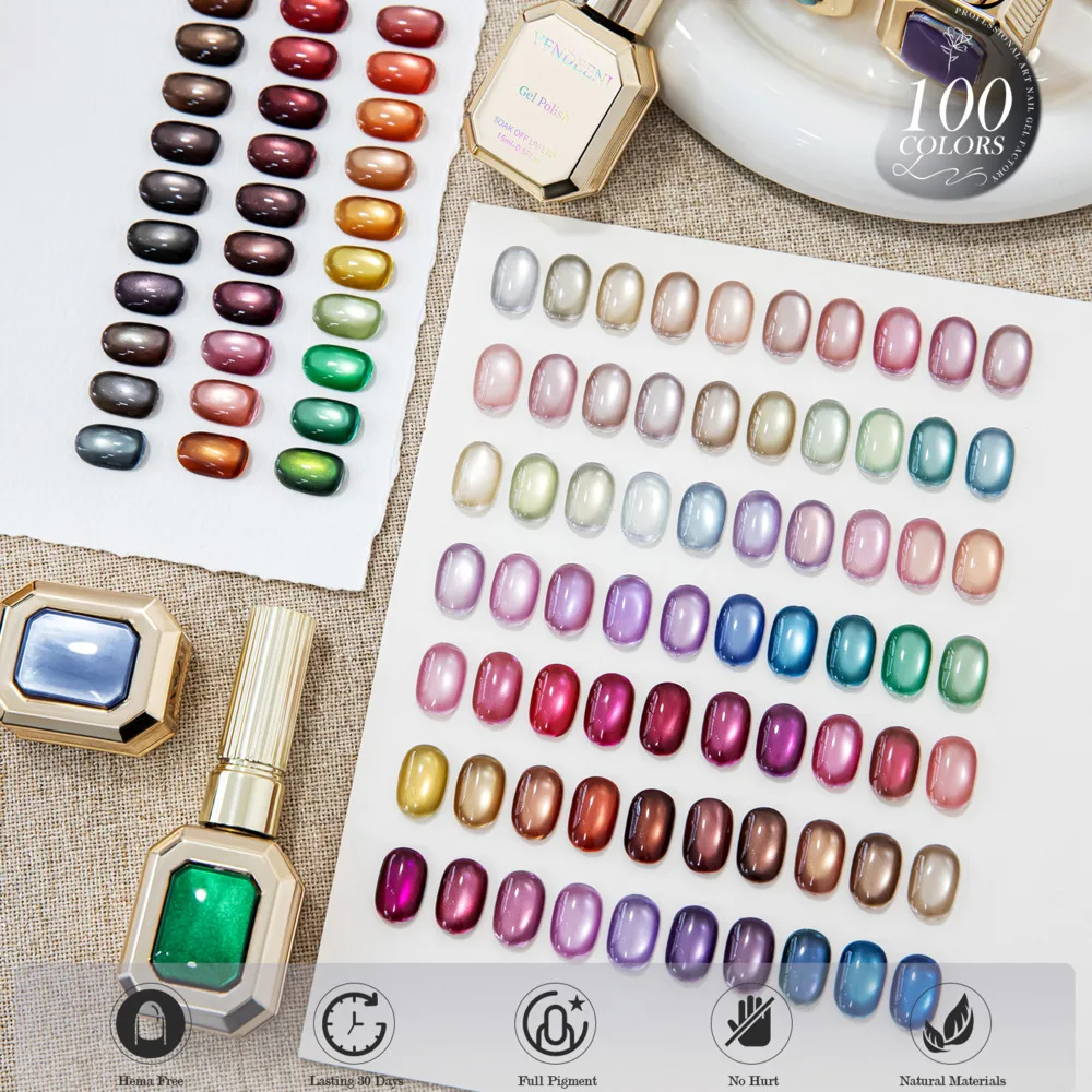 100 Colors Cat Eye Gel Nail Polish Collection Set With Free Sample 6D Magnet Gel Polish Cat's Eye Magenetic Gel For Nail Salon