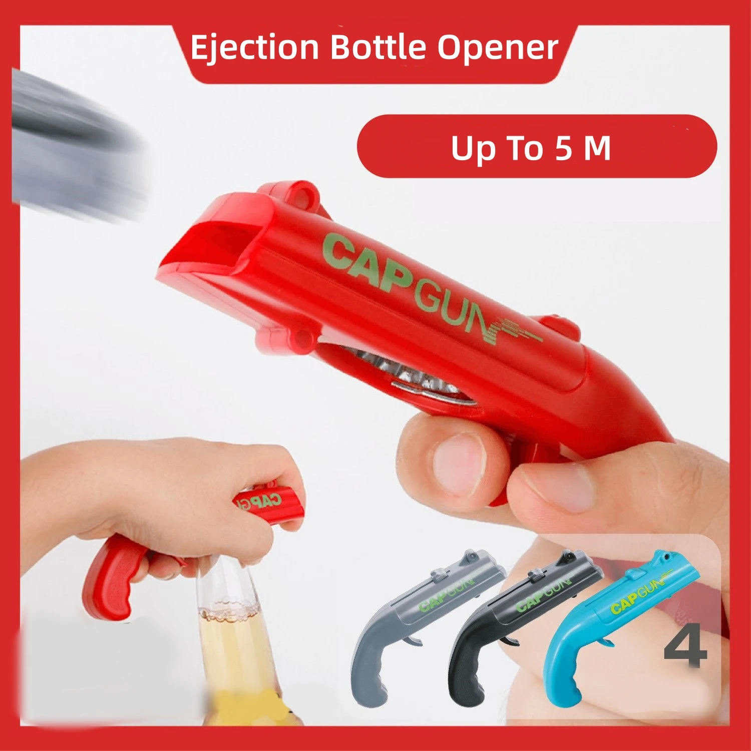 Creative Bottle Opener Cap Gun Pistol Ejection Bottles Openers Beer Bottles Caps Launcher