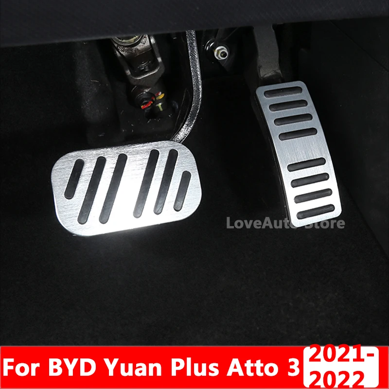 

For BYD Yuan Plus Atto 3 2021 2022 2023 Car Accelerator Gas Pedal Cover Brake Foot Pedal Pads Fuel Brake Clutch AT Pedals