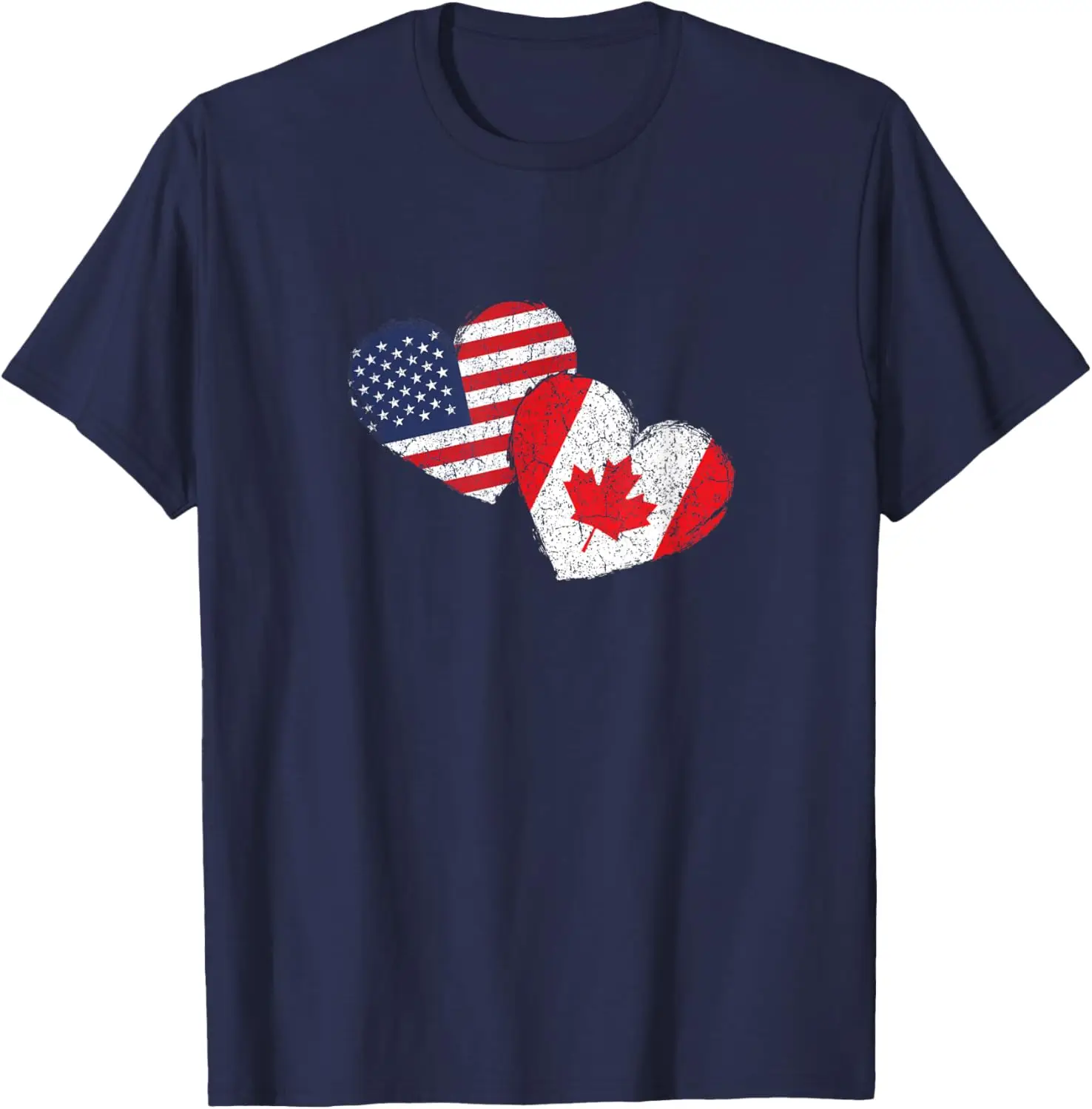 USA Canada Heart Country Flag American Canadian T-Shirt 100% Cotton O-Neck Short Sleeve Summer Casual Mens T-shirt Streetwear