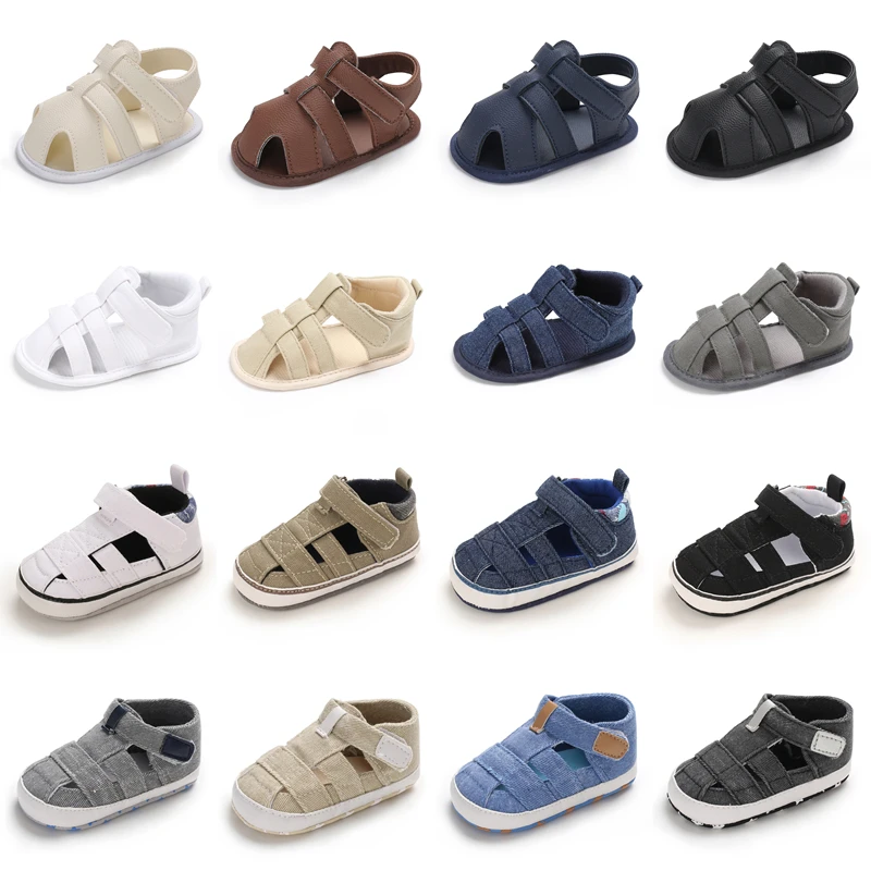 

Summer Newborn Baby Fashion Soft Crib Shoes First Walker Anti Slip Sandals Shoes Boy Girl Prewalker Canvas Casual Shoes 0-18M