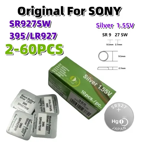 2-60PCS Original For Sony SR927SW AG7 395 LR927 395A 1.55VLithium Batteries Button Battery for Watch Toys Control Calculator Toy