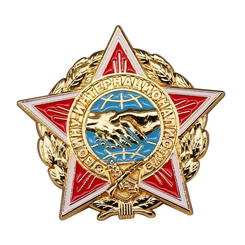 Soviet Red Star brooch Russia badge Metal Pin for Clothes Coat Dress Lapel Jewelry Men Women Accessory GiftS