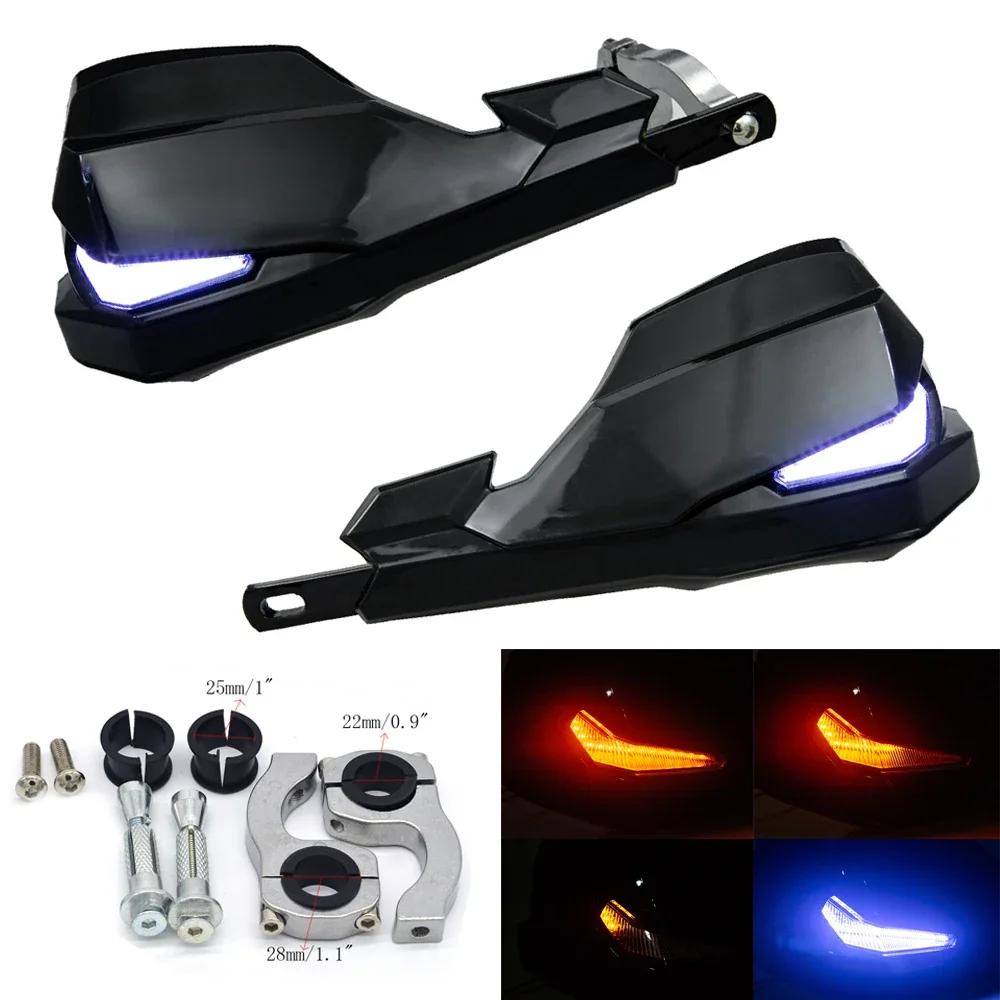 

SX EXC ADV SMR Moto Dirt Bike Motorcross Handlebar White LED Handguards Hand Guards Turn Signals 7/8" 22mm or 1-1/8 28mm FatBar