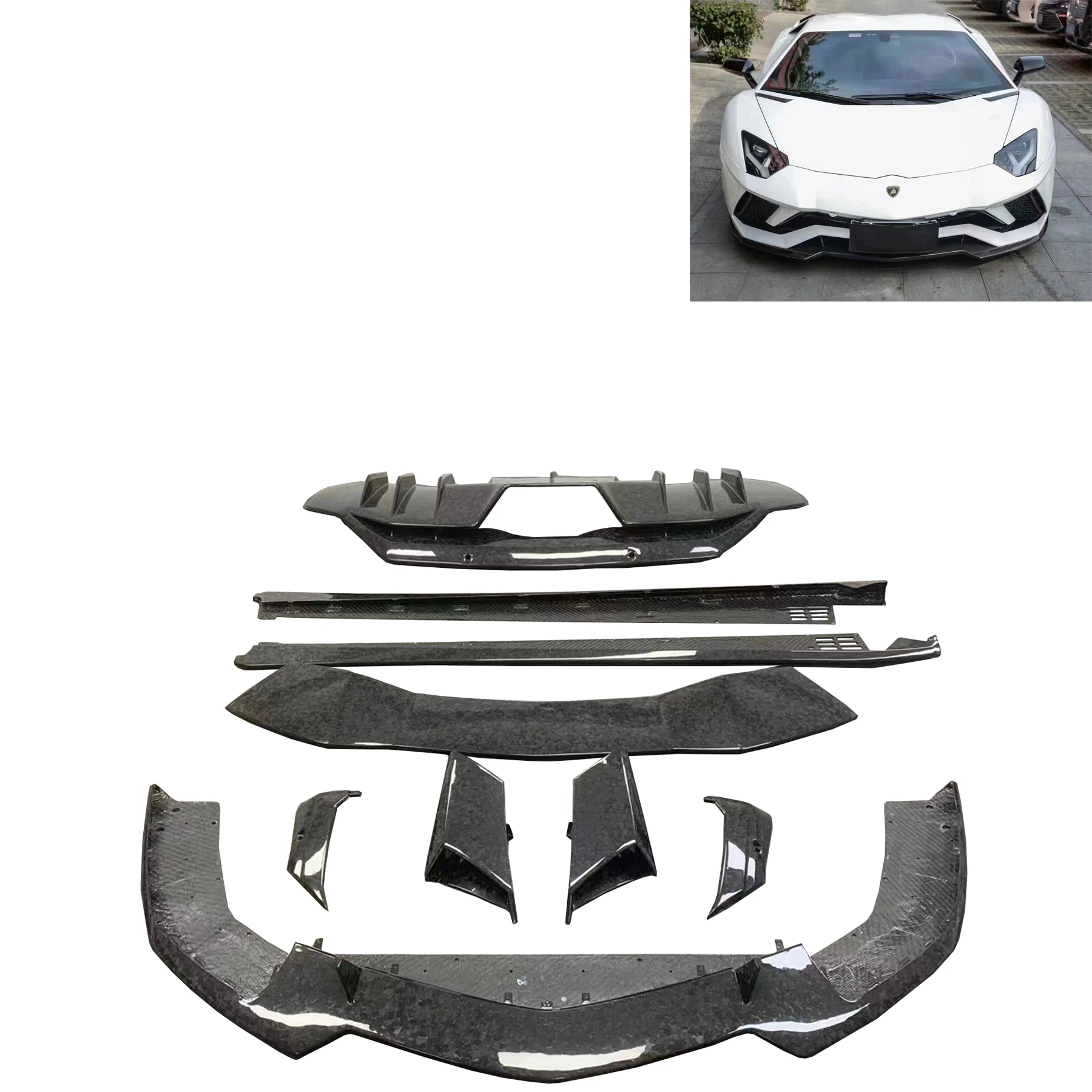 Lamborghini Aventador S LP740 Automotive Parts Dry Carbon Fiber OEM Style Body Kit