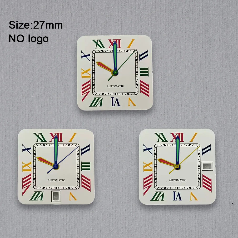 27mm No Logo  Roman Numerals Blank Dial For NH35 Movement Custom Logo Watch Dials Hands Accessories Repair Tools