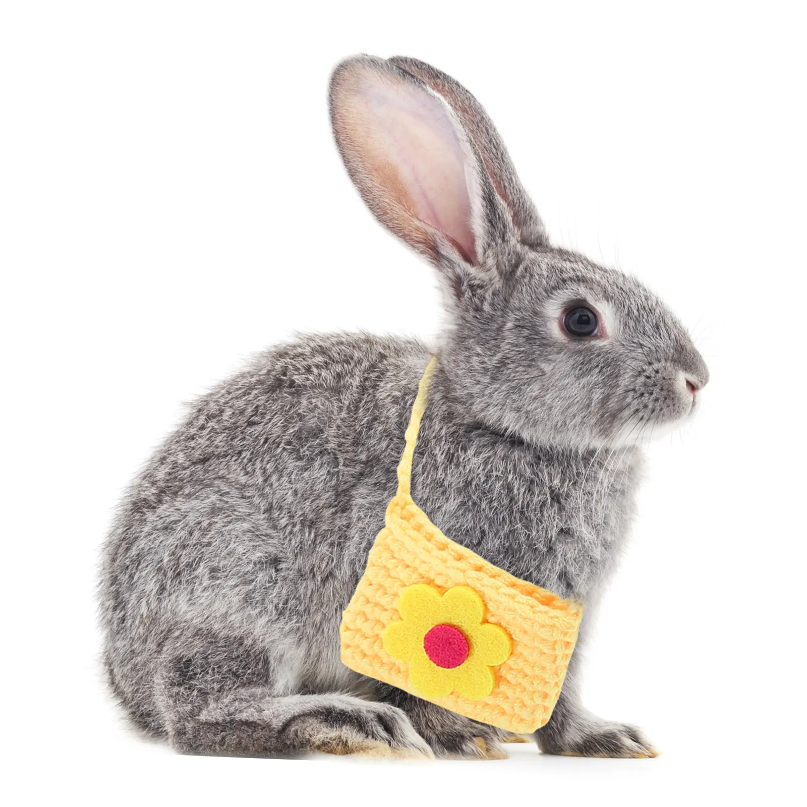 Yellow Mini Pet Cross-Body Bag Soft Comfortable Felt Pet Costume Decor for Rabbit Bunny Small Animals Party Cosplay Daily Wear