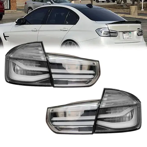 4 Uds luz trasera para BMW Serie 3 320 325 328 330 335i M3 F30 F35 F80 2013-2019 luz trasera LED lente transparente luz de señal de giro