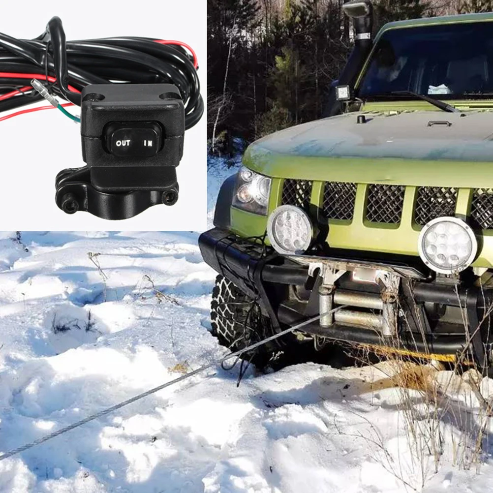 

Electric Winch Switch Control Black Metal Lightweight Durable ABS Material Off road Vehicle Accessories