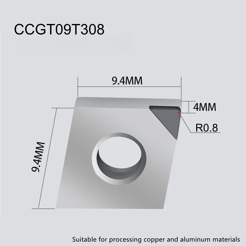 

Пластина для обточки PCD CCGT09T308 с одним кристаллом, алмазная резка высокой твердости для меди и алюминия для достижения зеркального эффекта