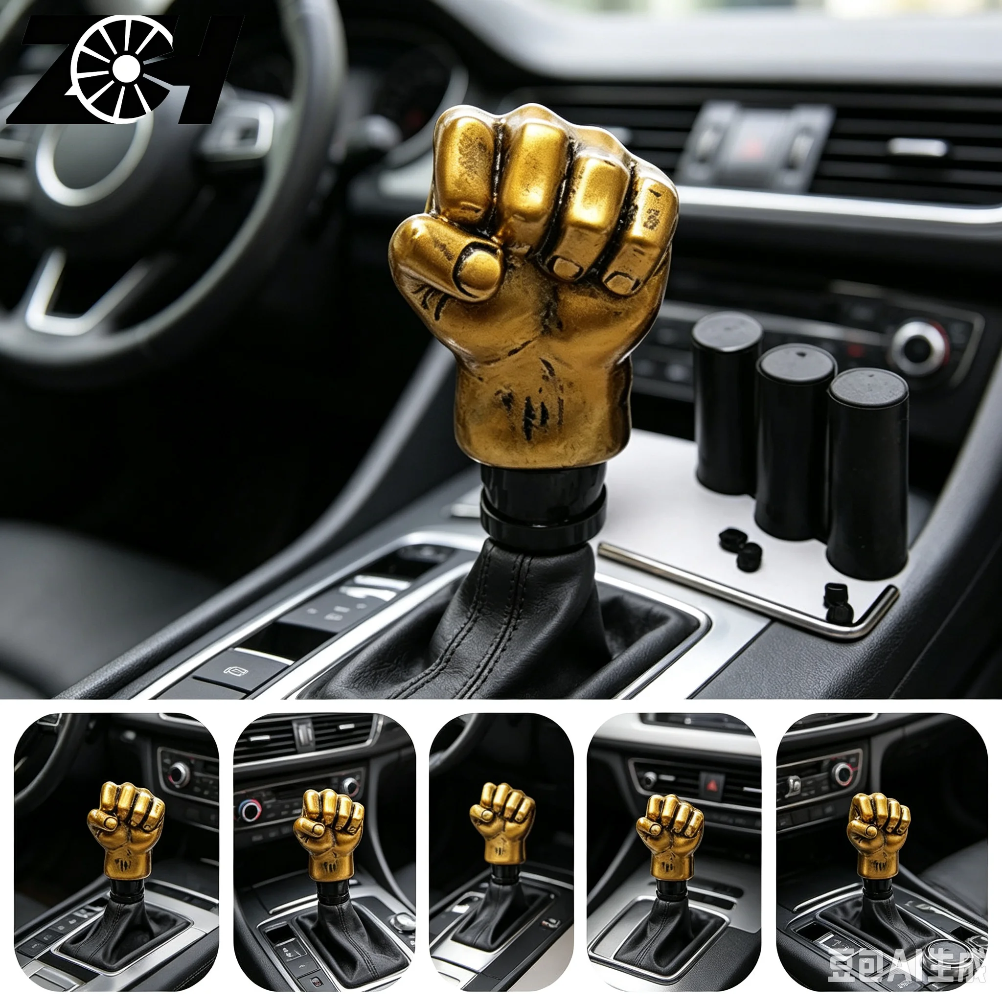 Fist Shape Car Manual Automatic Knob Gear Shift Knob Head Shifter Lever Stick Golden Fit For Honda Toyota Nissan Mitsubishi Ford