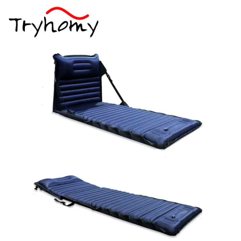 

Outdoor Sleeping Pad Camping Inflatable Mattress With Pillows Travel Mat Folding Bed Hiking Ultralight Beach Lounge Chair New