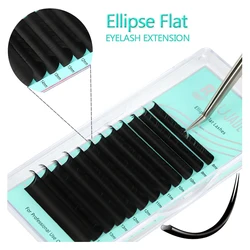 Classic Flat Lash Extensions Individual Mink Matte Ellipse Flat Lash Split Tips Cashmere Volume Silk Eyelash Extension Supplies