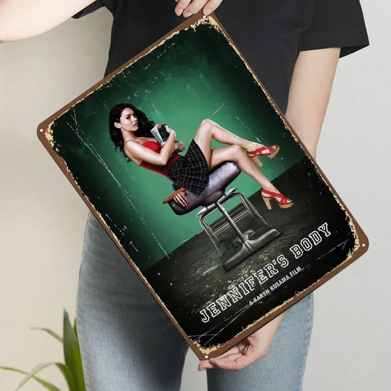 جينيفرز الجسم الفيلم المعادن المشارك الرجعية تخصيص معدن القصدير علامات للجدار الفن الديكور رجل الكهف حمام غرفة ديكور الرجال المنزل