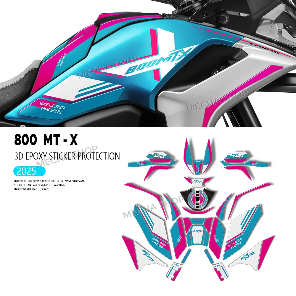 

For CFMOTO 800MTX 800 MT X 2025 2026 Motorcycle Accessories Tank Pad Combination 3D Resin Sticker Kit Decal
