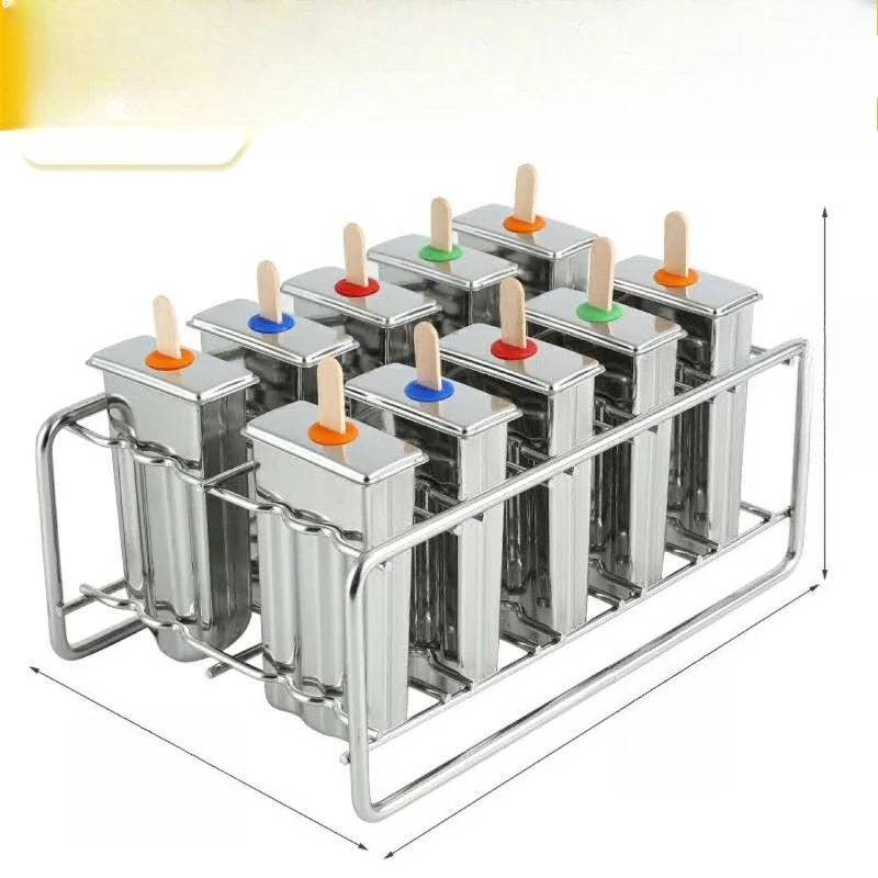 

Household 10 stainless steel flat head (round head) double slot ice cream mold, popsicle mold, popsicle mold
